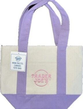 Trader Joe's Mini TOTE - Lavender & Cream